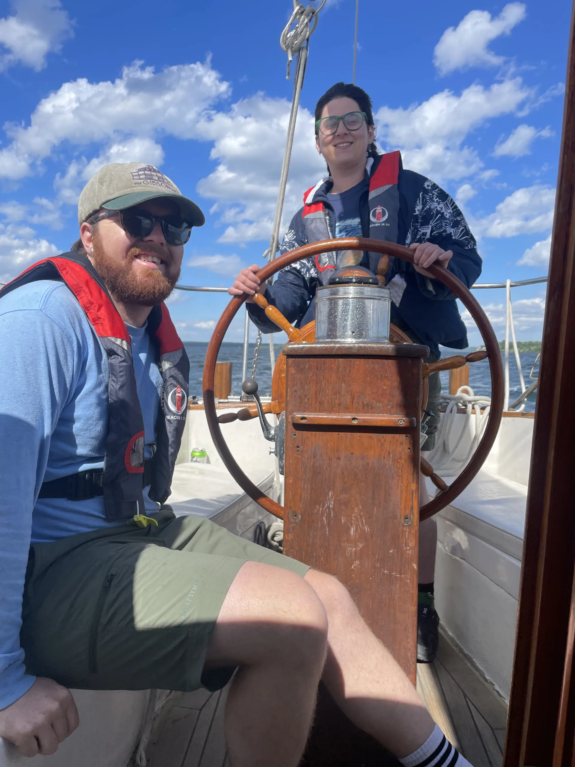 sel steering the sailboat