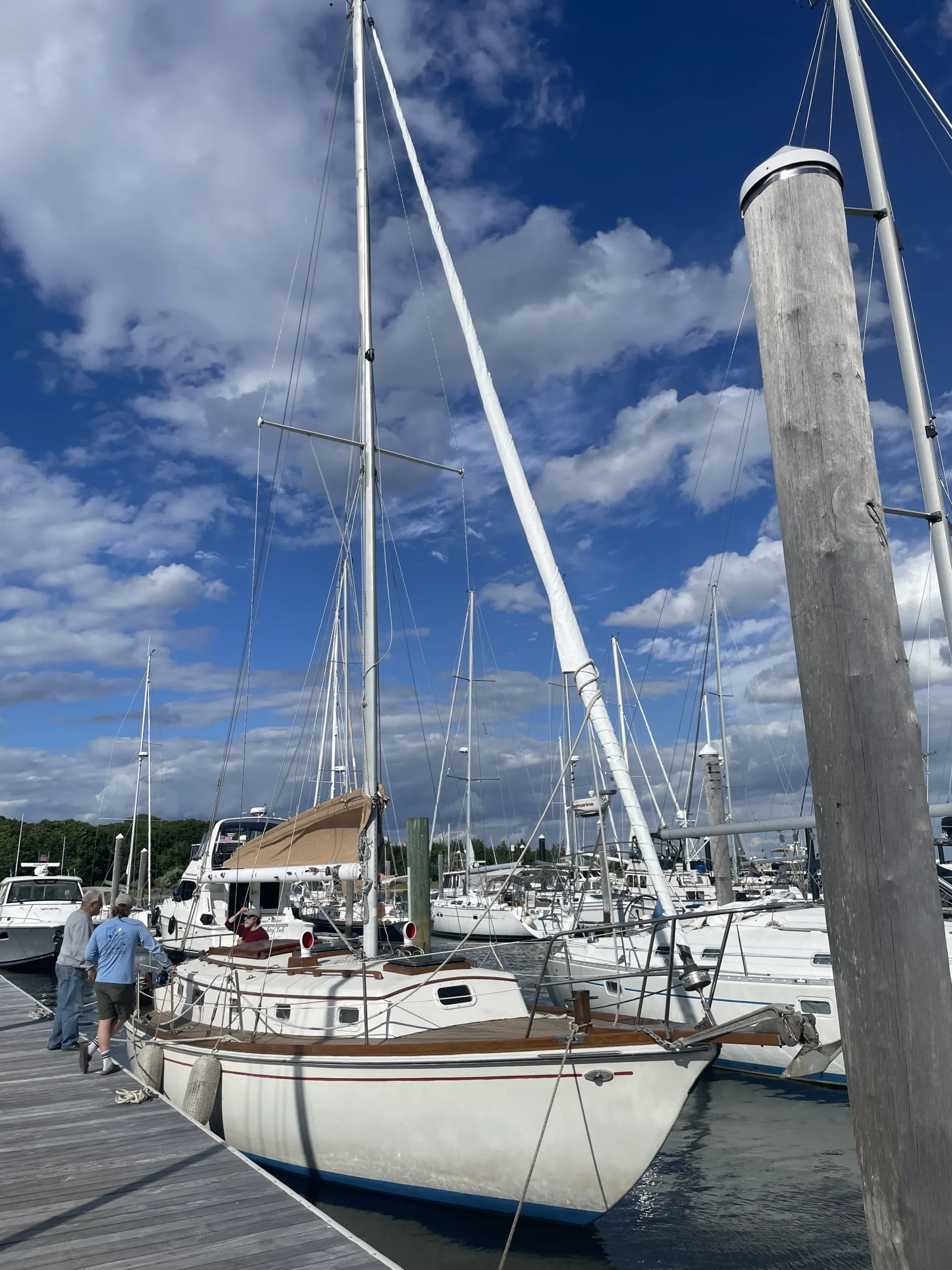 the sailboat at its slip