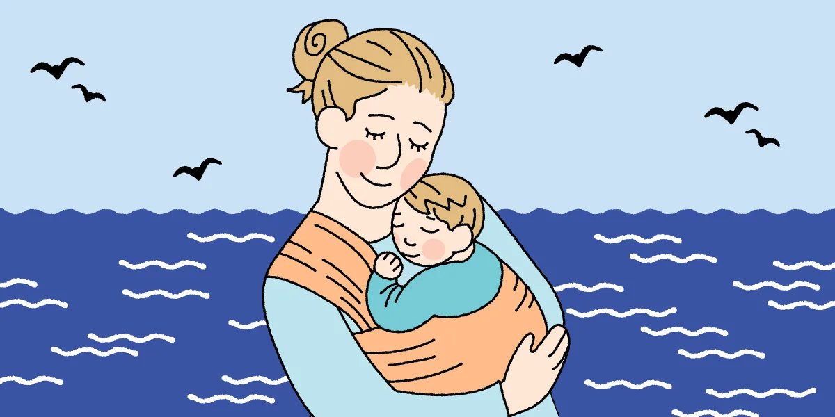 baby and mother drawing